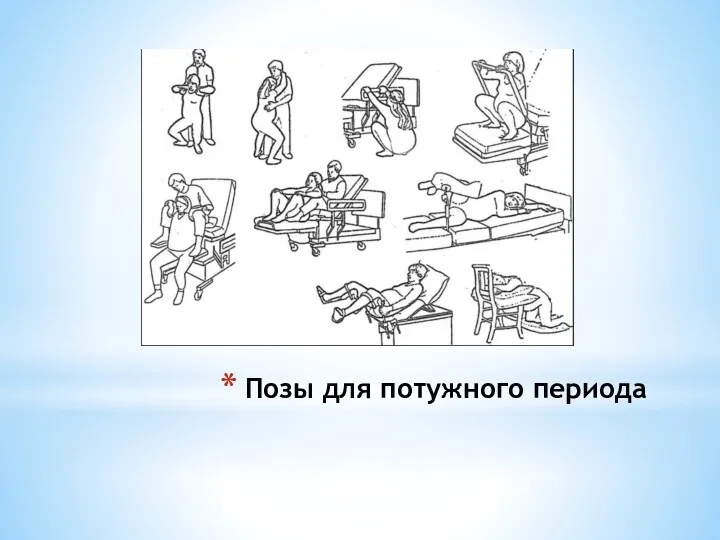 Позы для потужного периода