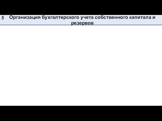 Организация бухгалтерского учета собственного капитала и резервов