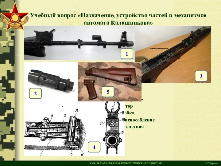 НАЧАЛЬНАЯ ВОЕННАЯ И ТЕХНОЛОГИЧЕСКАЯ ПОДГОТОВКА А.Т.Нуртаев Учебный вопрос «Назначение, устройство