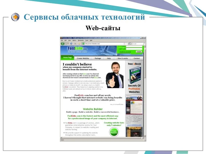 Web-сайты Сервисы облачных технологий