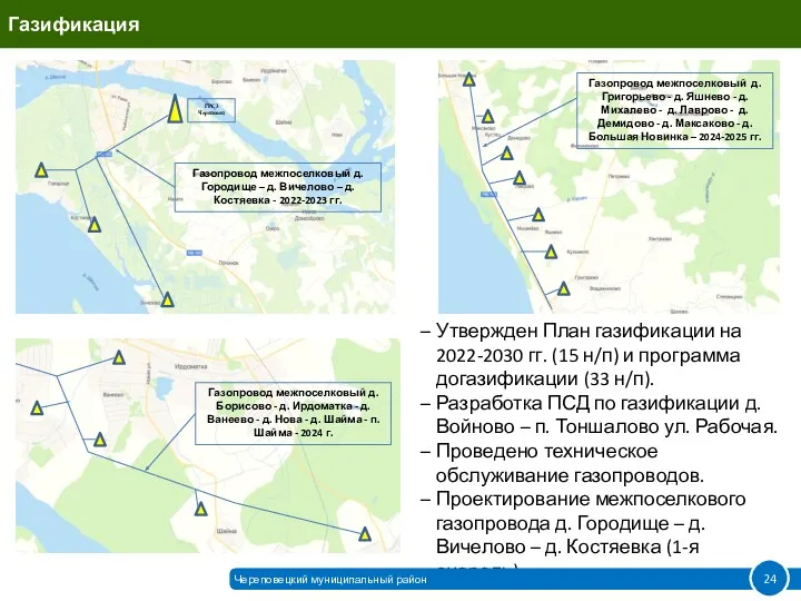 Утвержден План газификации на 2022-2030 гг. (15 н/п) и программа