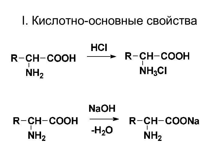 I. Кислотно-основные свойства