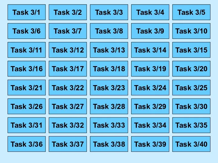 Task 3/1 Task 3/6 Task 3/11 Task 3/16 Task 3/21