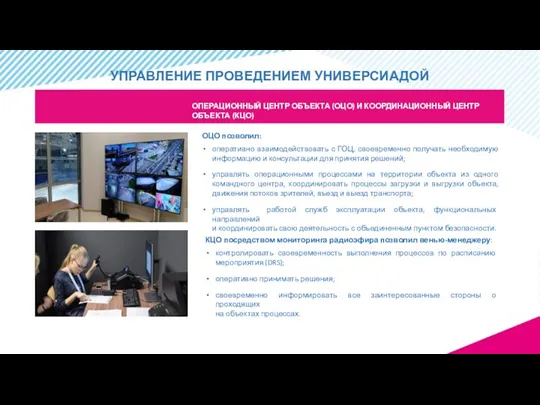 ОЦО позволил: оперативно взаимодействовать с ГОЦ, своевременно получать необходимую информацию