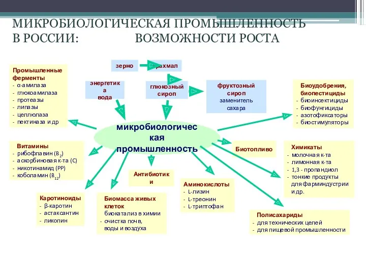 МИКРОБИОЛОГИЧЕСКАЯ ПРОМЫШЛЕННОСТЬ В РОССИИ: ВОЗМОЖНОСТИ РОСТА Биомасса живых клеток -