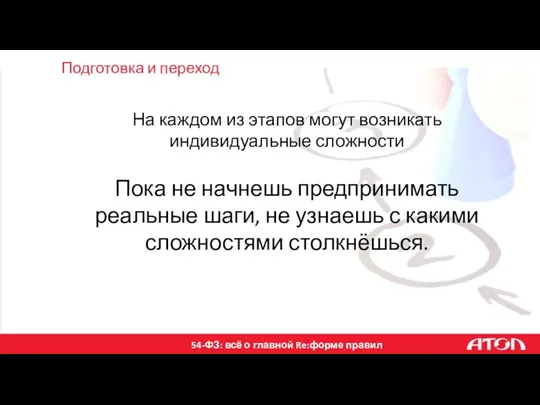 Подготовка и переход На каждом из этапов могут возникать индивидуальные