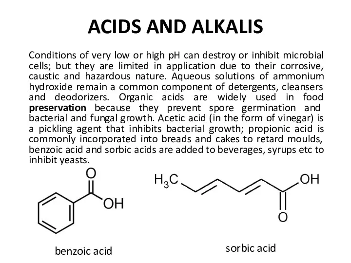 ACIDS AND ALKALIS Conditions of very low or high pH