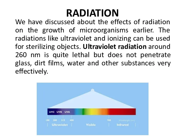 RADIATION We have discussed about the effects of radiation on