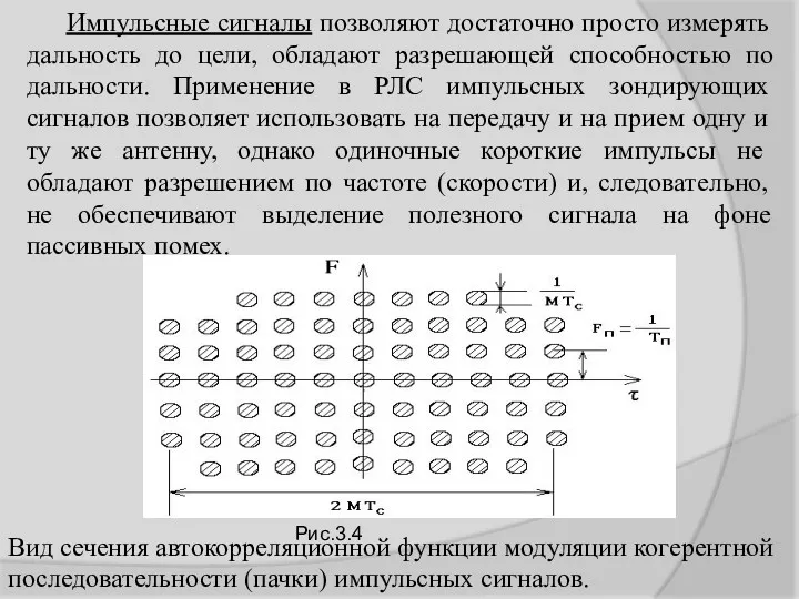 Импульсные сигналы позволяют достаточно просто измерять дальность до цели, обладают