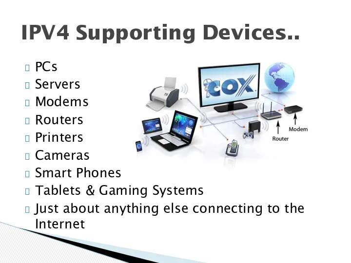 PCs Servers Modems Routers Printers Cameras Smart Phones Tablets &