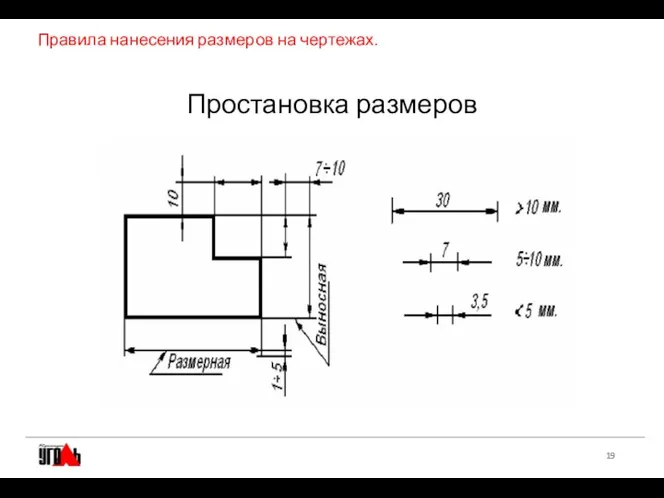 Правила нанесения размеров на чертежах. Простановка размеров