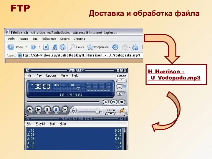 Доставка и обработка файла H_Harrison_- _U_Vodopada.mp3 FTP