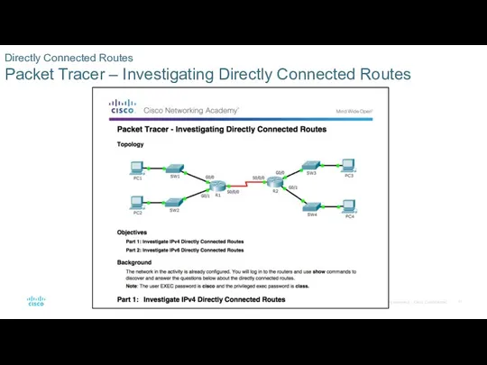 Directly Connected Routes Packet Tracer – Investigating Directly Connected Routes