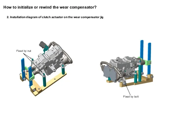2. Installation diagram of clutch actuator on the wear compensator