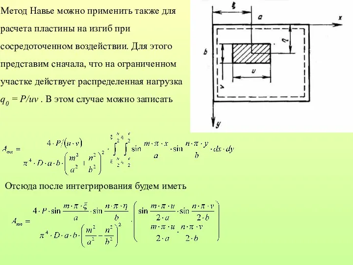 Метод Навье можно применить также для расчета пластины на изгиб