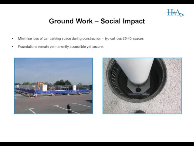 Ground Work – Social Impact Minimise loss of car parking