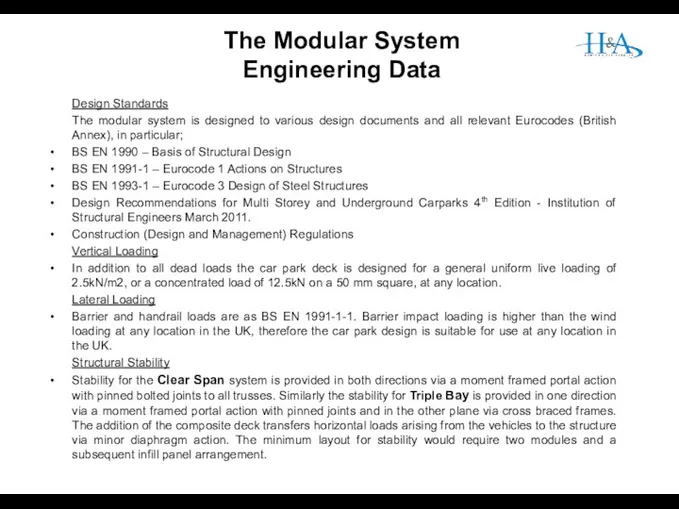 The Modular System Engineering Data Design Standards The modular system
