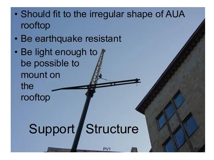 Should fit to the irregular shape of AUA rooftop Be