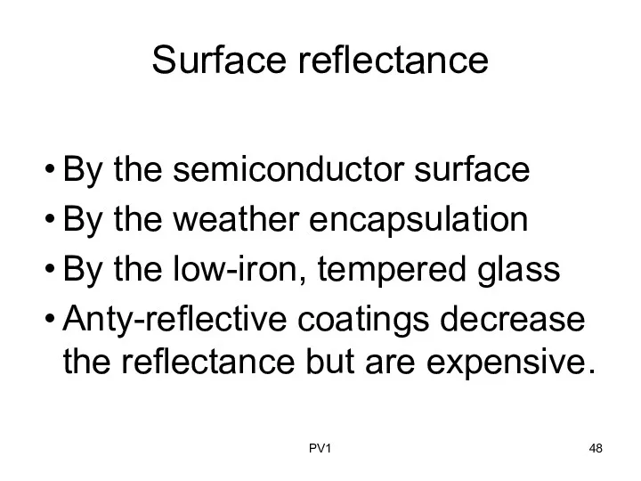 Surface reflectance By the semiconductor surface By the weather encapsulation
