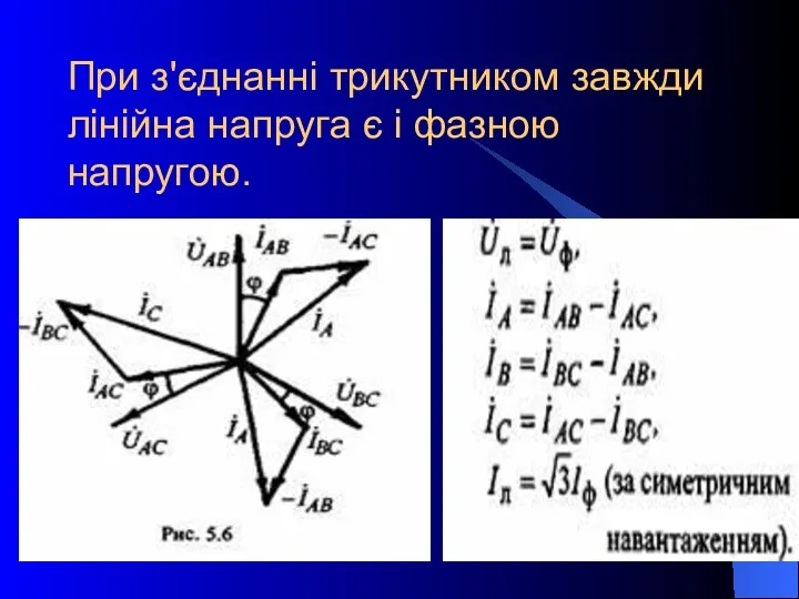 При з'єднанні трикутником завжди лінійна напруга є і фазною напругою.
