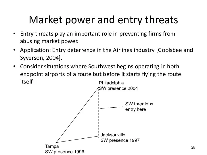 Entry threats play an important role in preventing firms from