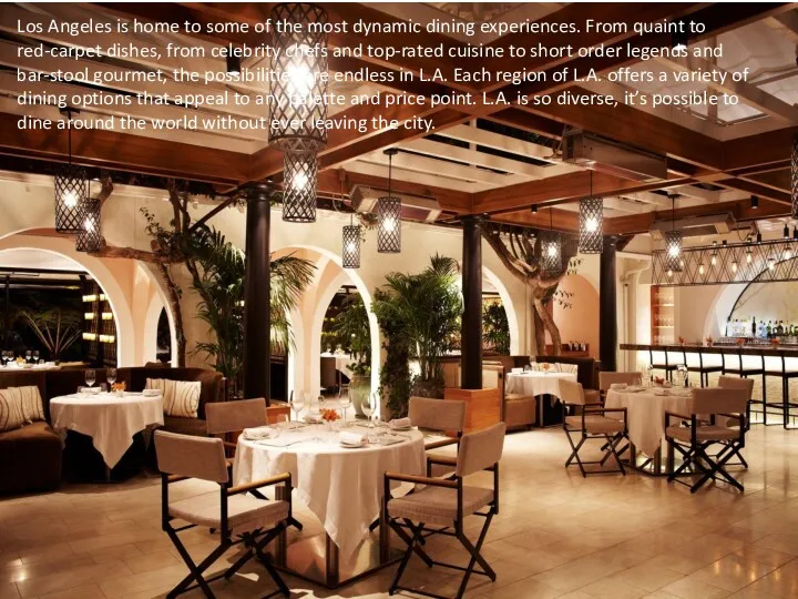 Los Angeles is home to some of the most dynamic dining experiences. From