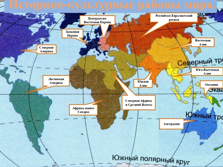 Историко-культурные районы мира. Западная Европа Северная Америка Латинская Америка Африка