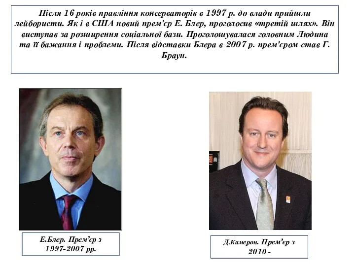 Після 16 років правління консерваторів в 1997 р. до влади