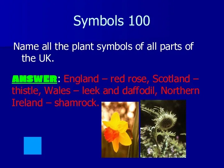 Symbols 100 Name all the plant symbols of all parts