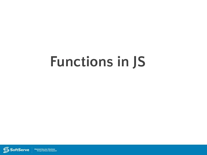 Functions in JS