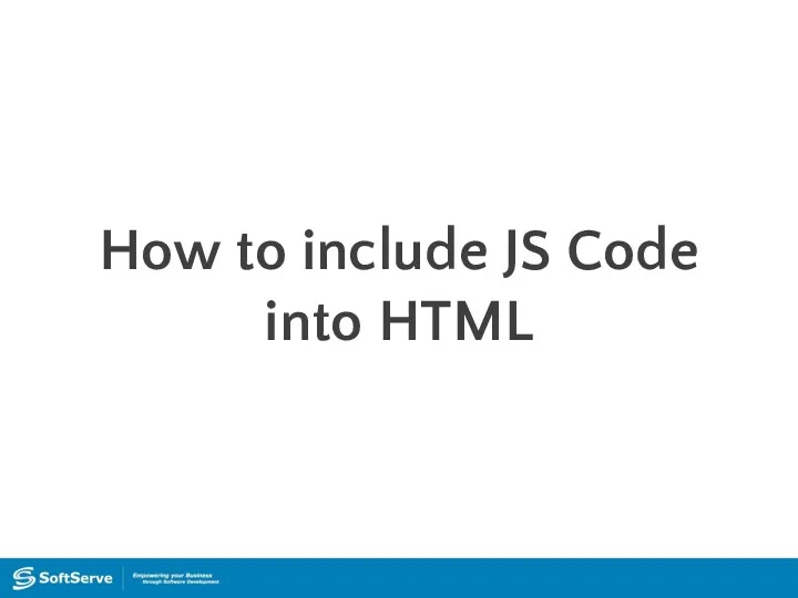 How to include JS Code into HTML