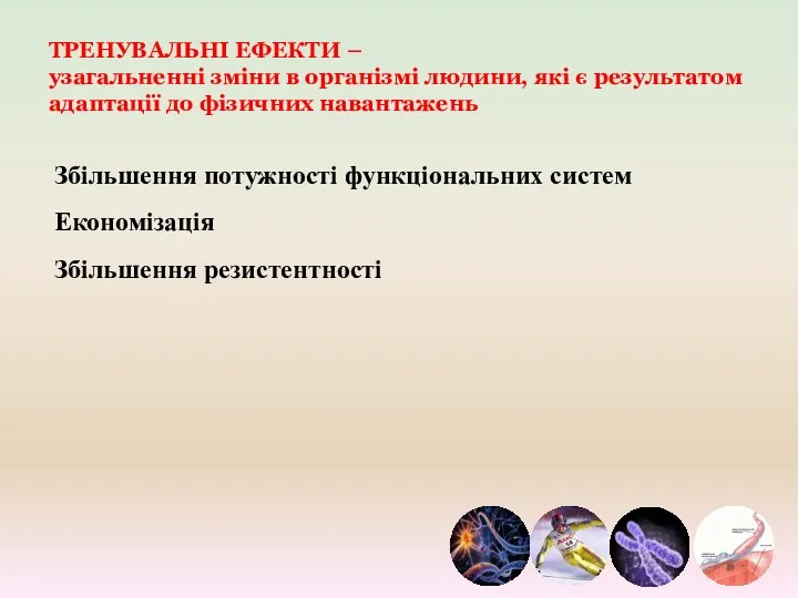 ТРЕНУВАЛЬНІ ЕФЕКТИ – узагальненні зміни в організмі людини, які є