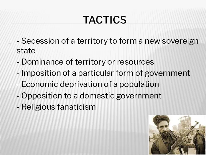 TACTICS - Secession of a territory to form a new