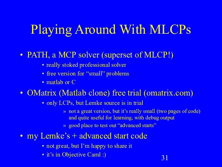 Playing Around With MLCPs PATH, a MCP solver (superset of