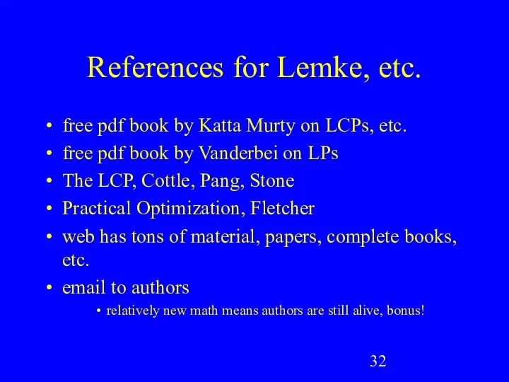 References for Lemke, etc. free pdf book by Katta Murty