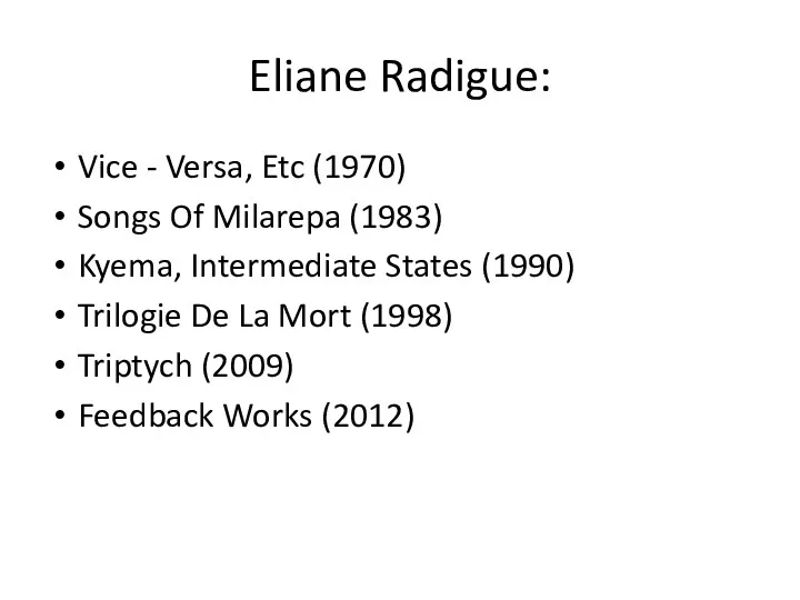 Eliane Radigue: Vice - Versa, Etc (1970) Songs Of Milarepa
