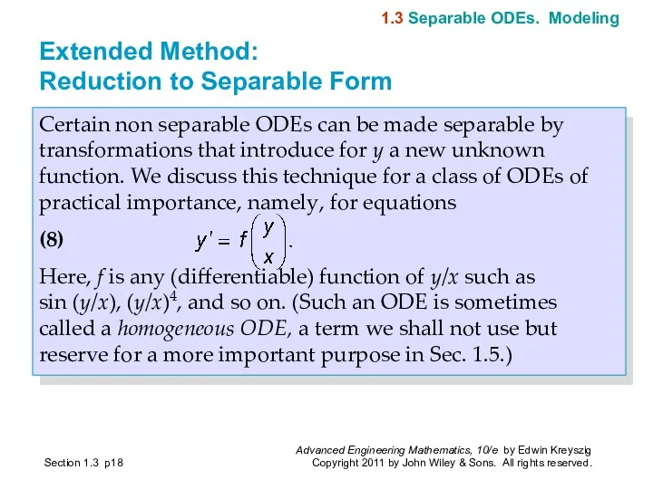 Certain non separable ODEs can be made separable by transformations
