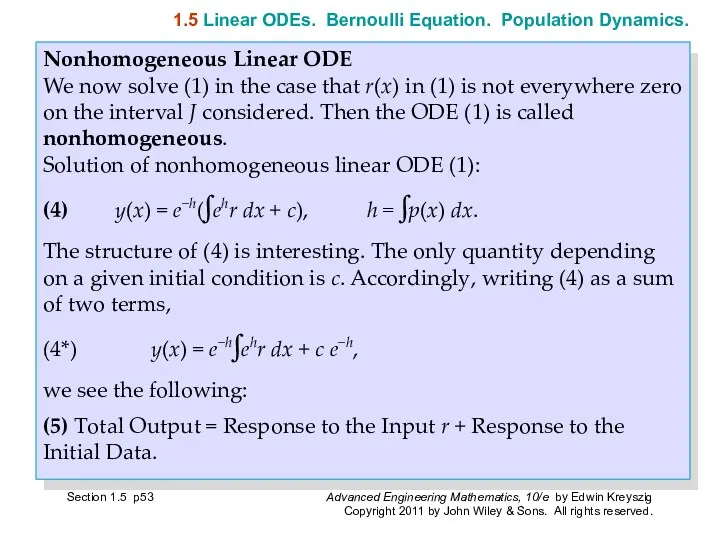 Nonhomogeneous Linear ODE We now solve (1) in the case