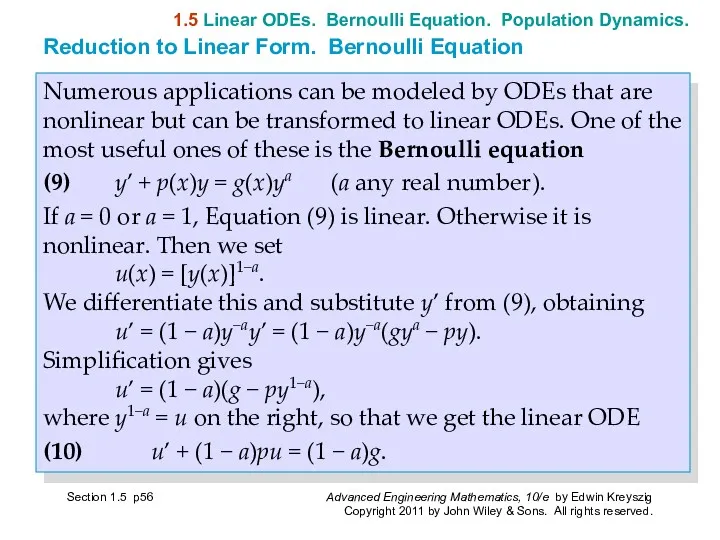 Numerous applications can be modeled by ODEs that are nonlinear