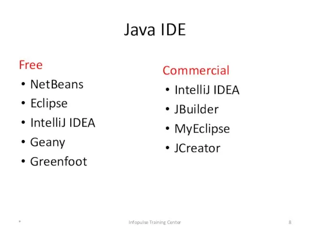 Java IDE Free NetBeans Eclipse IntelliJ IDEA Geany Greenfoot *