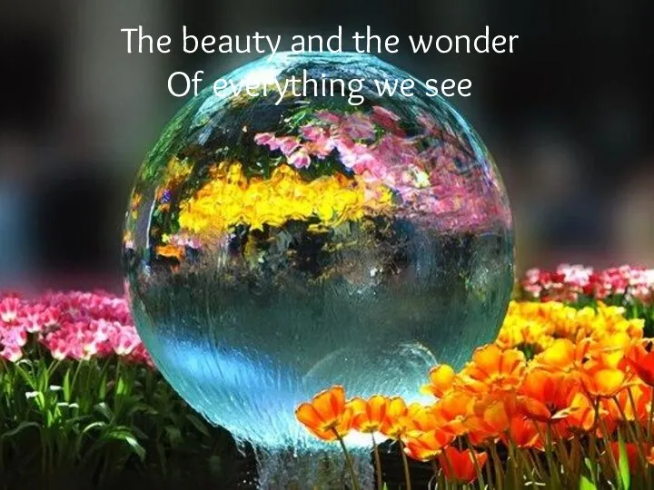 The beauty and the wonder Of everything we see