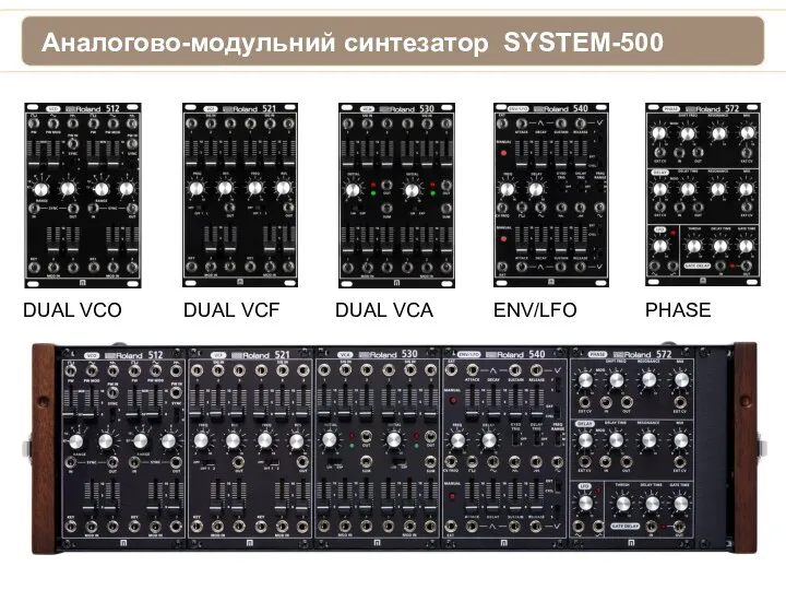 Аналогово-модульний синтезатор SYSTEM-500 DUAL VCO DUAL VCF DUAL VCA ENV/LFO PHASE