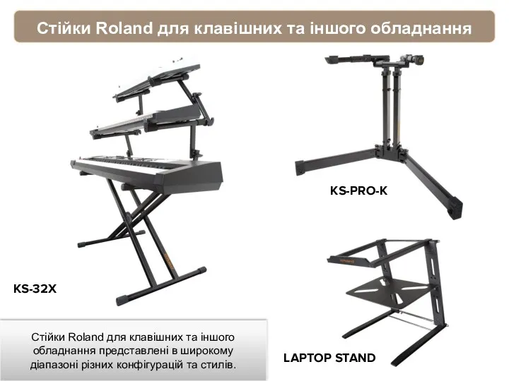 Стійки Roland для клавішних та іншого обладнання Стійки Roland для