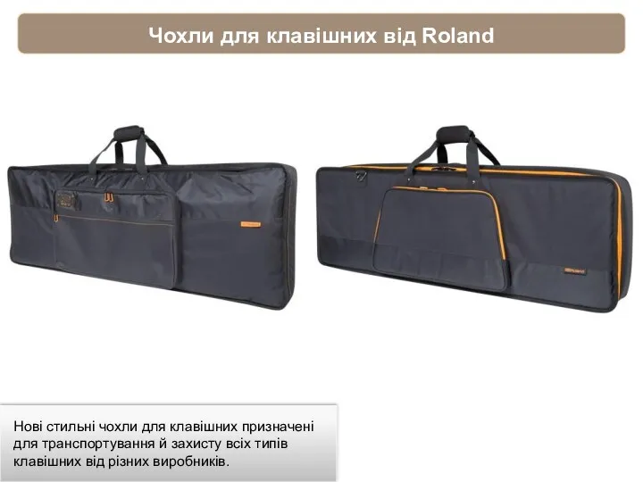 Чохли для клавішних від Roland Нові стильні чохли для клавішних