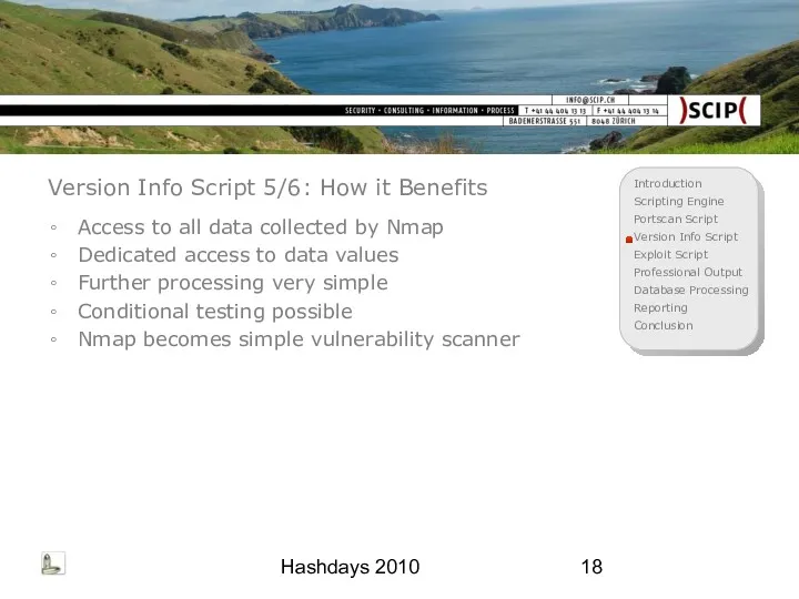Hashdays 2010 Version Info Script 5/6: How it Benefits Access