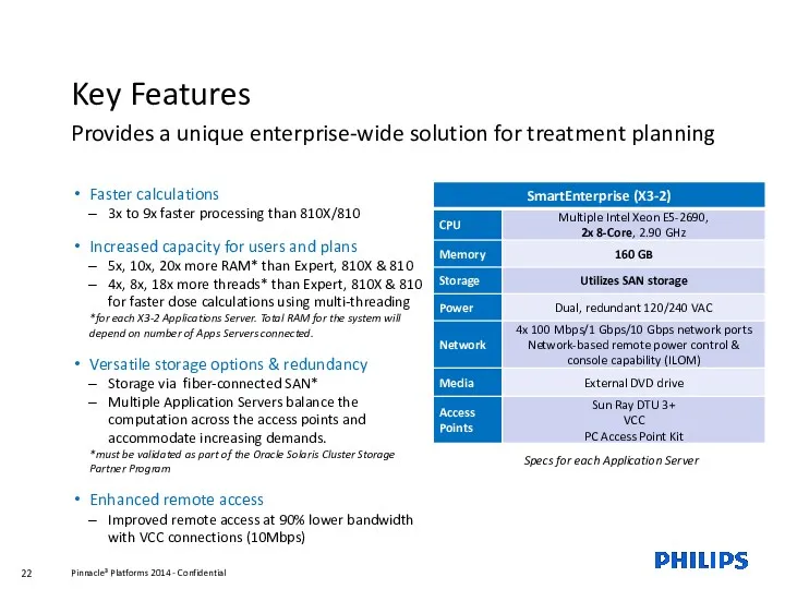 Key Features Provides a unique enterprise-wide solution for treatment planning