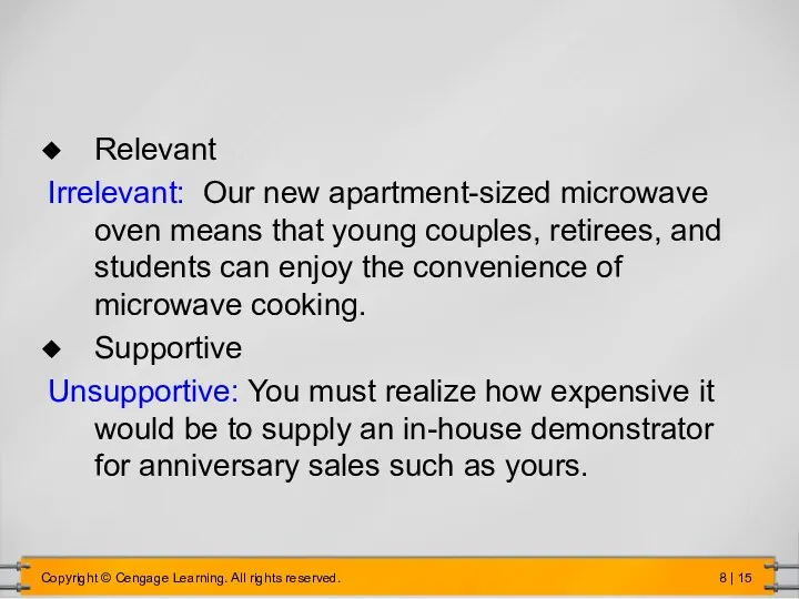 Relevant Irrelevant: Our new apartment-sized microwave oven means that young couples, retirees, and