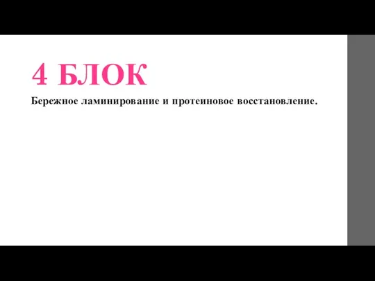 4 БЛОК Бережное ламинирование и протеиновое восстановление.