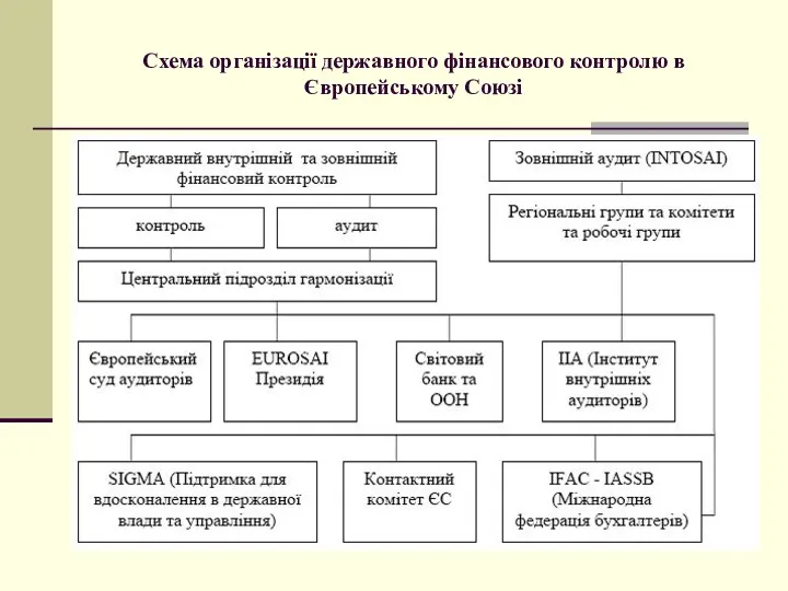 Схема організації державного фінансового контролю в Європейському Союзі