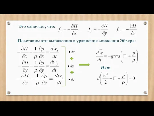 Это означает, что: Подставим эти выражения в уравнения движения Эйлера: Или: